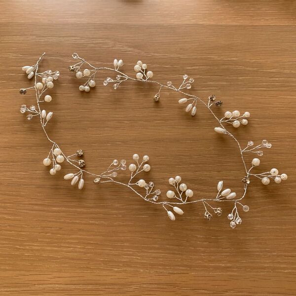 ウェディング ヘッドアクセサリー 結婚式 披露宴 シルバー ヘッドドレス