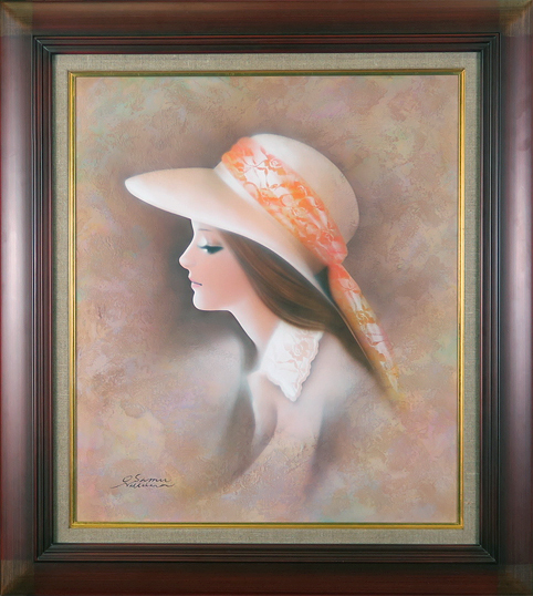 Накахара Шу (Женщина в шляпе F10), картина маслом, подлинная гарантия, гарантия, Рисование, Картина маслом, Природа, Пейзаж