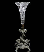 オールド・バカラ(BACCARAT) 1890年頃 46cm 特大 錬鉄製台座 センターピース 花瓶 サーペンティン ディアマン セルポンティーヌ 置物 壺_画像3