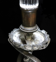 オールド・バカラ(BACCARAT) 1890年頃 46cm 特大 錬鉄製台座 センターピース 花瓶 サーペンティン ディアマン セルポンティーヌ 置物 壺_画像6