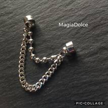 送料無料*MagiaDolce 5576●片耳 マグネットシルバーチェーンピアス シルバーピアス フープピアス シルバーイヤーカフ シルバーイヤカフ_画像4