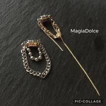 送料無料*MagiaDolce 5576●片耳 マグネットシルバーチェーンピアス シルバーピアス フープピアス シルバーイヤーカフ シルバーイヤカフ_画像2