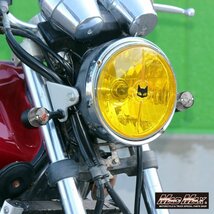 汎用 丸形ミニヨーロピアンウインカー ブラック/スモーク M10x60mmアルミ取付ステー 4個SET/HONDA KAWASAKI SUZUKI YAMAHA【送料800円】_画像4