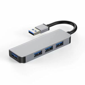 4IN1 USB 3.0ハブ 5Gbps高速データ転送 コンパクトデザイン