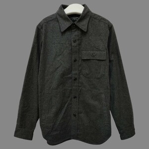 green label AUTHENTIC WEAR/ユナイテッドアローズ メンズ 長袖ウールジャケットシャツ イタリア生地 グレー Sサイズ相当 I-1669