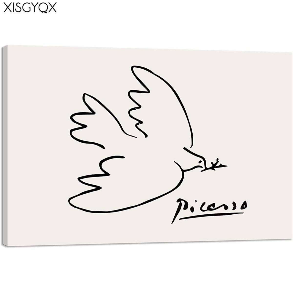 피카소 아트 패널 평화의 비둘기 대형 복제 인테리어 룸 장식 그림 현대 미술 단색 단순 세련된 새 비둘기, 삽화, 그림, 파스텔 페인팅, 크레용 그림
