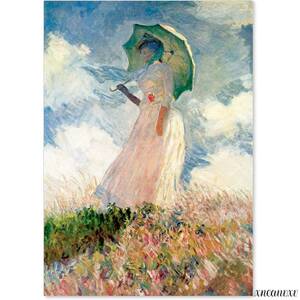Art hand Auction Claude Monet Kunstposter „Frau mit Sonnenschirm, Reproduktion eines berühmten Gemäldes, Portrait, A3, hergestellt in Japan, stilvolle Innenraumdekoration, Dankesgeschenk, Malerei, Ölgemälde, Porträts