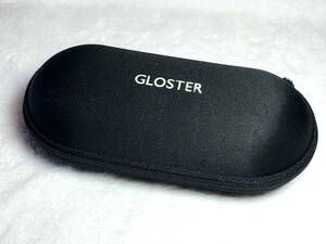 GLOSTER メガネケース 黒 セミ ハード ジッパー 厚型 小物入れ 中古 眼鏡ケース ブラック
