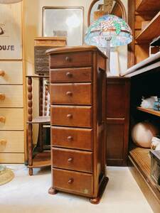 *7 step chest slim * wooden / drawer 7 cup chest of drawers / storage / chest / Classic / adjustment / small articles /.. style /359