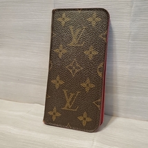 1142 即決 LOUIS VUITTON ルイヴィトン アイフォンケース iPhoneX XS フォリオ レザー スマホ カバー モノグラム ローズポップ_画像1