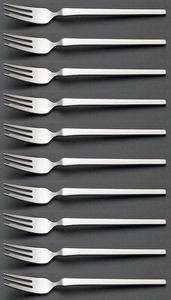 * Lucky wood ska nji navi a cake Fork 10P high class 18-10 stainless steel use mirror finishing made in Japan new goods 