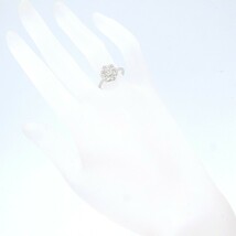 【DJ】K18WG ダイヤモンド0.50ct 指輪 リング 約11号 フラワーモチーフ 送料無料 新品仕上げ済み K3321496_画像8