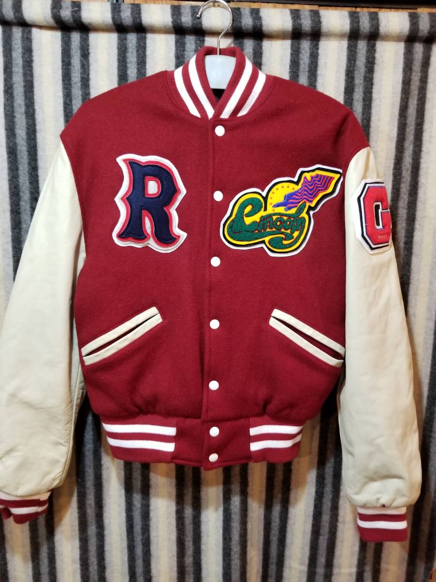 ブランド品専門の 《美品》《希少》Champion 紺×白 スタジャン