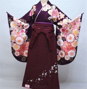  кимоно hakama комплект Junior для . исправление 135cm~143cm From KYOTO фиолетовый цвет hakama цвет модификация возможность новый товар ( АО ) дешево рисовое поле магазин NO31490-02