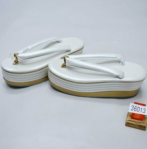  zori heel height .5 step 5 sheets core 24cm free size conform pair size 23.0cm~24.5cm white × gold new goods ( stock ) cheap rice field shop NO36013