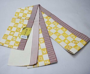 半幅帯 正絹 博多織 小袋帯 日本製 絹100% さくら メール便可 新品（株）安田屋 NO36504