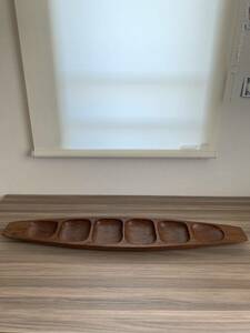  wooden cheeks tray tray boat shape Vintage Vintage case vessel purity natural wood 