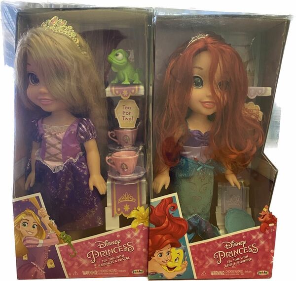 Disneyディズニープリンセス お人形＋ティーセット　ラプンツェル　マーメイド　セット売り