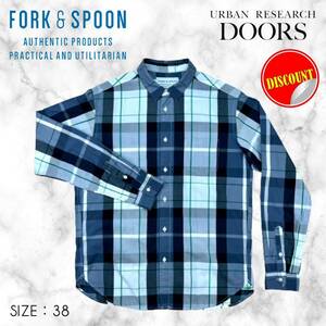 【FORK & SPOON美品★送料込み即決価格!!】フォーク＆スプーン by URBAN RESEARCH DOORS オーガニックコットン100% オーバーチェックシャツ