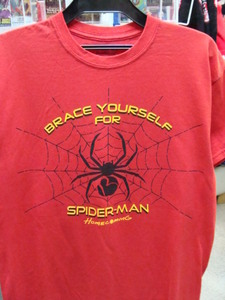 US古着 SPIDER-MAN スパイダーマン 半袖Tシャツ レッド (M)【ネコポス可能】