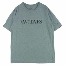 WTAPS ダブルタップス 16SS BRACKET / TEE. SS SPOT ITEM スポット ロゴプリント 半袖 Tシャツ 日本製 グレー系 3【中古】_画像1