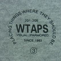 WTAPS ダブルタップス 16SS BRACKET / TEE. SS SPOT ITEM スポット ロゴプリント 半袖 Tシャツ 日本製 グレー系 3【中古】_画像4