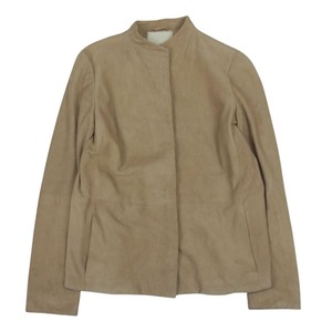 エス マックス マーラ S MAX MARA スタンドカラー 裏地 シルク スエード ジャケット ベージュ系 40【中古】