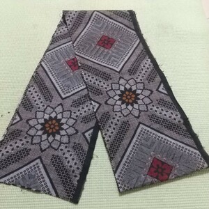 半幅(約18cm)×200cm弱☆ 古布 正絹着物生地はぎれ☆本場奄美大島紬 龍郷☆アンティークリメイク素材 スヌードなどに♪半-34