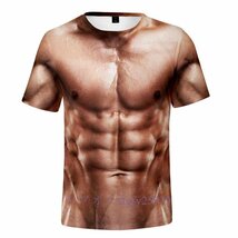 A187B☆新品メンズＴシャツ 高品質 フィットネス 筋肉半袖 3D印刷 男性Ｔシャツ ファッション クール ギフト_画像2