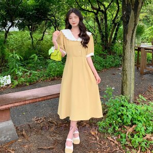 A089A新品人気 美ライン ワンピース 美スタイル きれいめ 同窓会dress 披露宴 ladies フォーマル コットンリネン超セクシーB