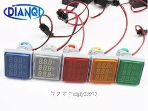 A606A☆新品デジタル3in1 22㎜圧インジケータ電流計 電圧計60hz電流ledメーターテスター 信号ライトランプAC60-500V 0-100A 20-75hz