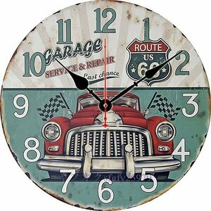 P358☆新品壁掛け時計 レトロ アメリカン アンティーク 時計 おしゃれ 壁掛け 車 インテリア 装飾 リビング カフェ 14インチ