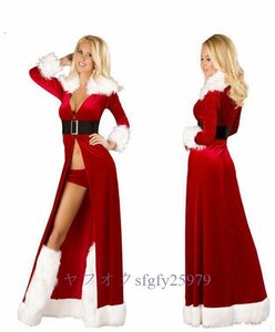 A643B☆新品ホット女性のセクシーなクリスマスコスプレ衣装ハロウィンフェスティバル制服ロングドレスサンセクシー