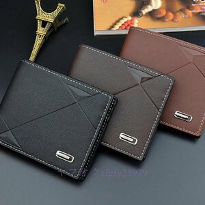 A246B☆新品本革の高級財布デザイナー紳士財布ビジネス男性二つ折り財布コインポケット