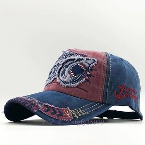 A668B☆新品ユニセックス 野球帽 サメの刺繍 野球帽 レジャー スポーツ