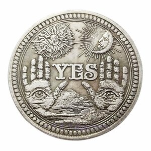 A480B☆新品Yes No 頭蓋骨記念コイン お土産 チャレンジグッズ コインコレクション アート