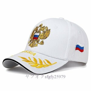 A192C☆新品ベースボールキャップ 高品質 ロシア代表エンブレム ウイメンズ 綿刺繍 キャップ帽子 調整可能 ヒップホップ帽子