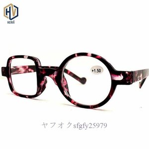 A665C☆新品高品質ラウンド老眼鏡ファッションメンズレディーススクエア超軽量フレーム読書眼鏡シンプルなポータブル