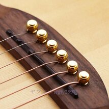 A209C☆新品6 ピース/ロットギター弦爪金属アコースティックギターブリッジピン真鍮ギター弦固定コーン列ピン列釘_画像3