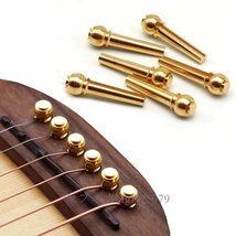 A209C☆新品6 ピース/ロットギター弦爪金属アコースティックギターブリッジピン真鍮ギター弦固定コーン列ピン列釘_画像1