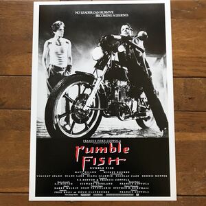  poster [ Ran bru fish ](Rumble Fish)US version #1 1983 year * mat * Dillon / Mickey * low k/ Francis * Ford *kopola