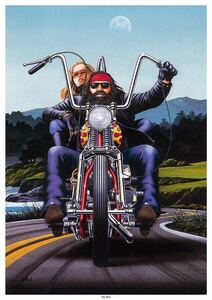 ポスター★David Mann 214『Day Moon』ハーレーダビッドソン/Chopper/イージーライダー/パンヘッド/ショベル/ヘルズエンジェルズ