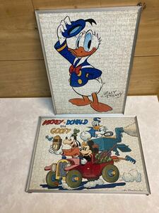 WALT DISNEY ミッキー　ドナルド　グーフィ　パズル完成品２枚