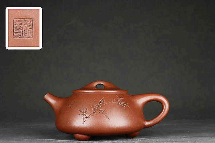 珍品・旧蔵】E636僧帽紫砂壺 在銘 時大彬 明代/紫砂 煎茶道具 朱泥 ...