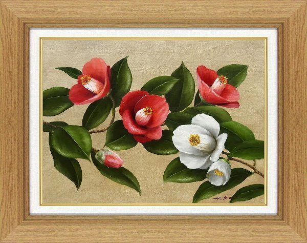 ◎ Hideaki Yasuda Camelia (tamaño F6) Pintura al óleo ★ Naturaleza muerta [Nuevo], Cuadro, Pintura al óleo, Naturaleza muerta