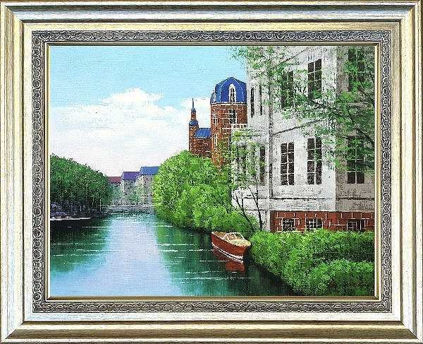 ◎Kazuyuki Hirose Bruges (F6) oil painting ★Landscape painting [New], painting, oil painting, Nature, Landscape painting