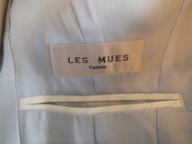 美品 レミュー LES MUES S/M セットアップ スーツ シルク混 プレシャスストレッチ ジャケット スカート レディース 濃紺ストライプ メ15592_画像7
