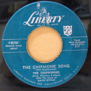 CHIPMUNKS-The Chipmunk Song (US オリジナル緑ラベ 7+カンパニースリーブ)