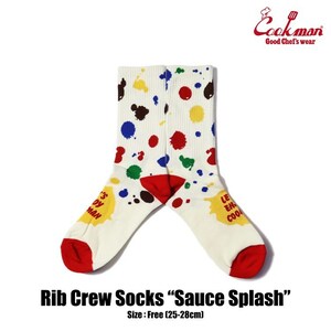 COOKMAN/クックマン　ソックス 　靴下　Rib Crew Socks『Sauce Splash』ソーススプラッシュ