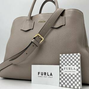 1円【汚れあり】フルラ FURLA ショルダーバッグ ハンドバッグ 2WAY レザー ベージュ系 ゴールド金具 斜め掛け 手持ち メンズ レディースの画像1